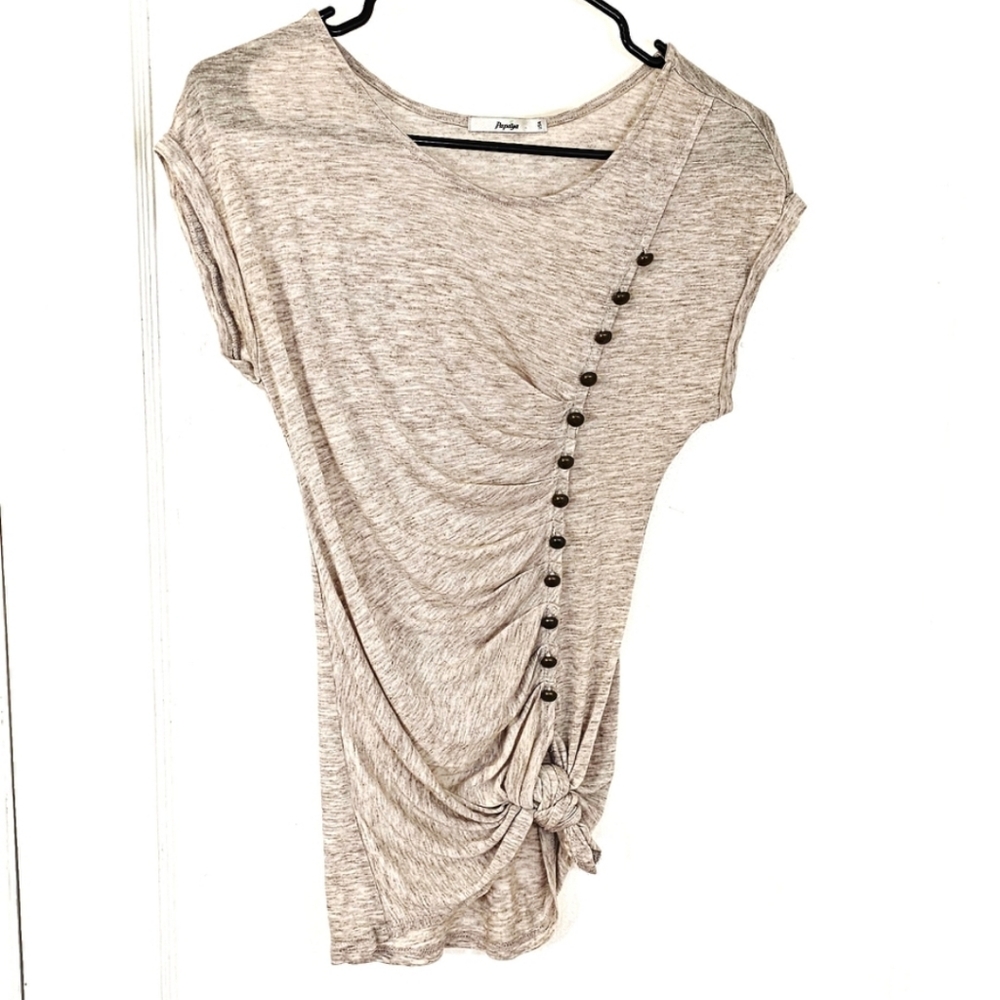 Stylish Ruched Button Blouse